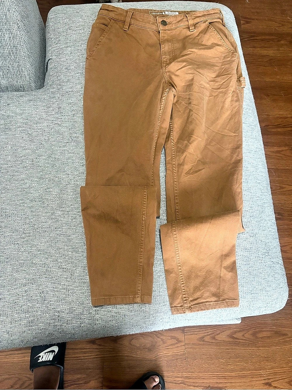 Carhartt Women's Relaxed Fit Duck Utility Work Pants Brown 6